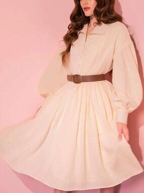Vixen By Micheline Pitt Labrinth Fantasy Shirtdress,EUC, Sz L,97% Cotton,Rare